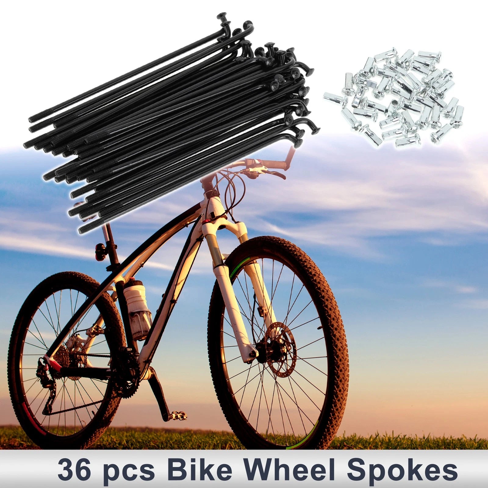 Bicycle Spoke Nipple Set 12G 101mm Carbon Steel for Universal (—)