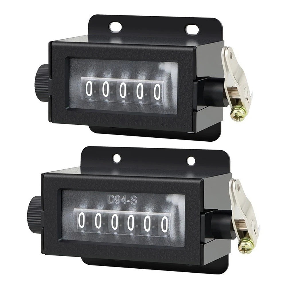 2pcs Mechanical Counter Pull Type for Punch Presses 0-999999 Max Count