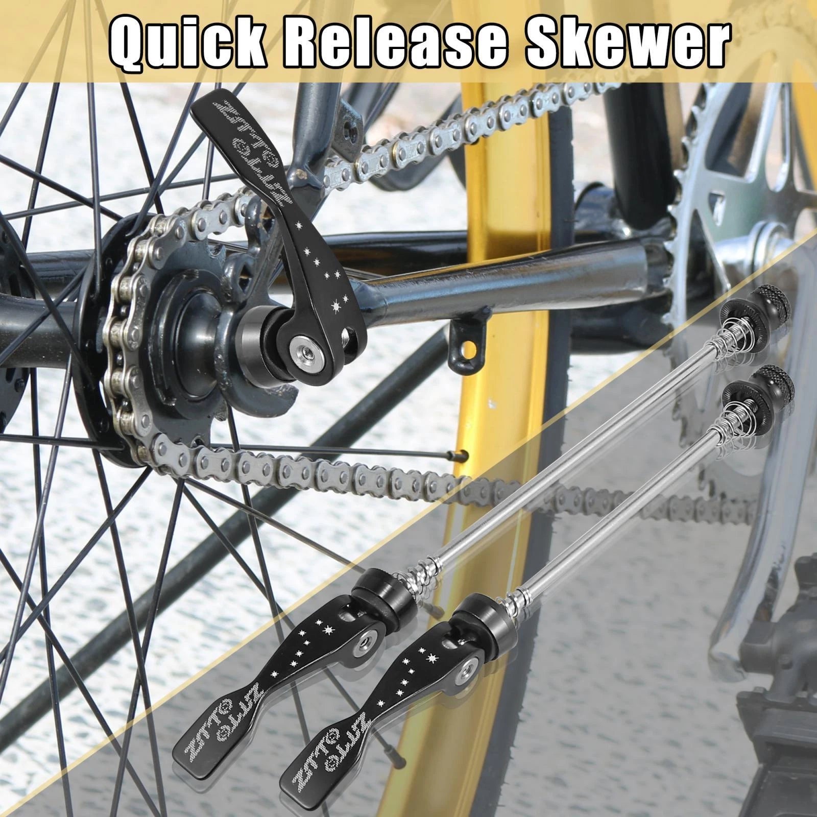 2Pc Front Rear Wheel Quick Release Skewers for MTB Road Bike (2010–2024)