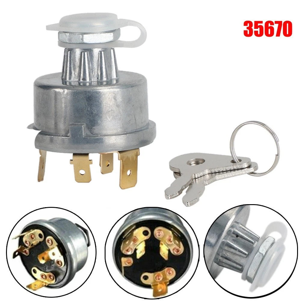 4 Position Ignition Key Starter Switch for Digger Tractor (12V/24V)