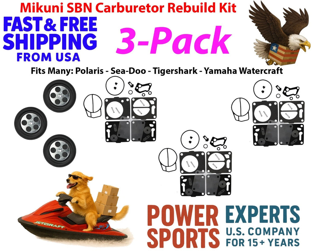 Set of 3 Mikuni Carb Rebuild Kits for Yamaha GP XL SUV 1200 LS2000 AS LS LX 210