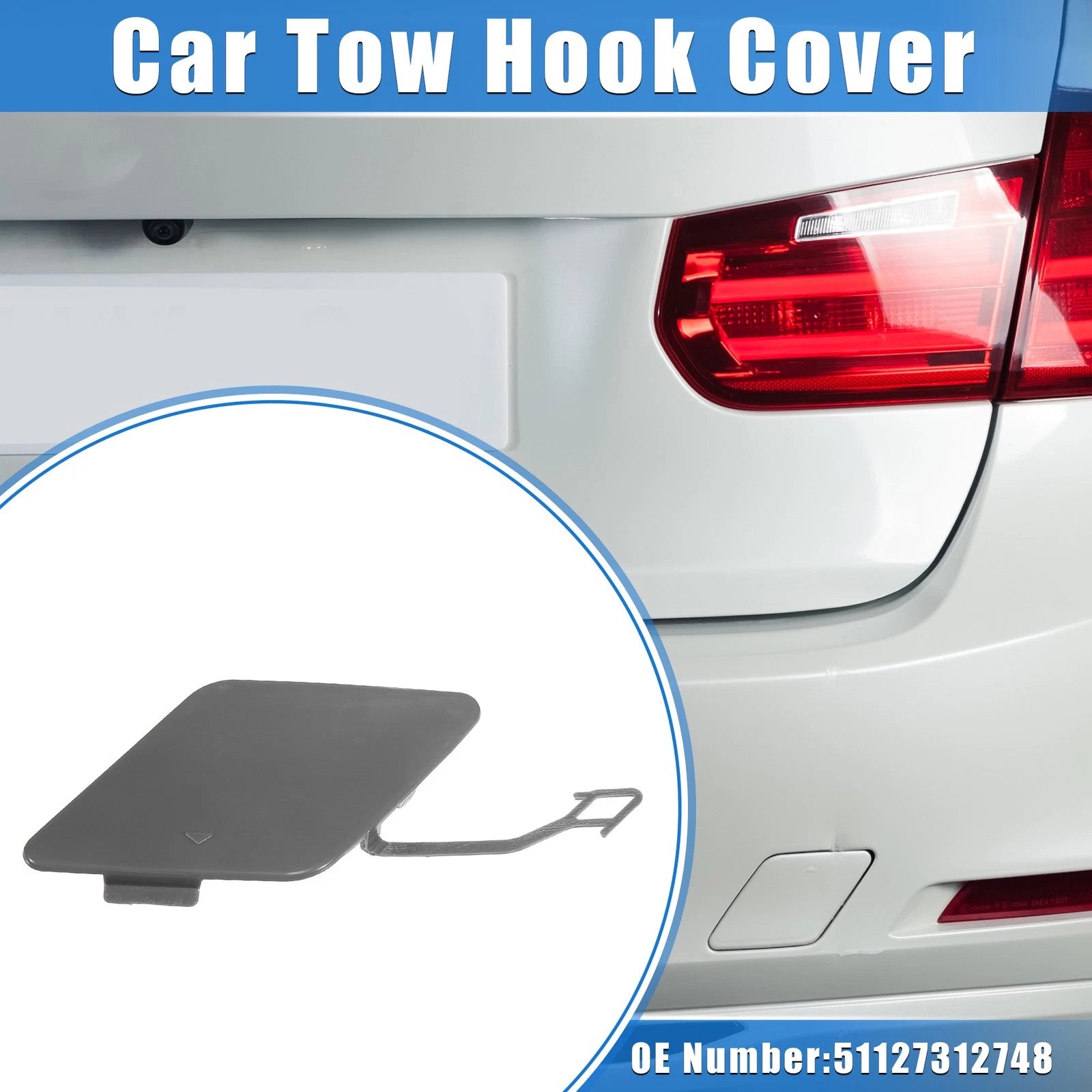 Rear Tow Hook Eye Cover Cap Replacement for BMW 3 Series F30 (2012–2015)