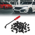 40pcs Plastic Rivets Push-Type Clips with Fastener Remover for Honda