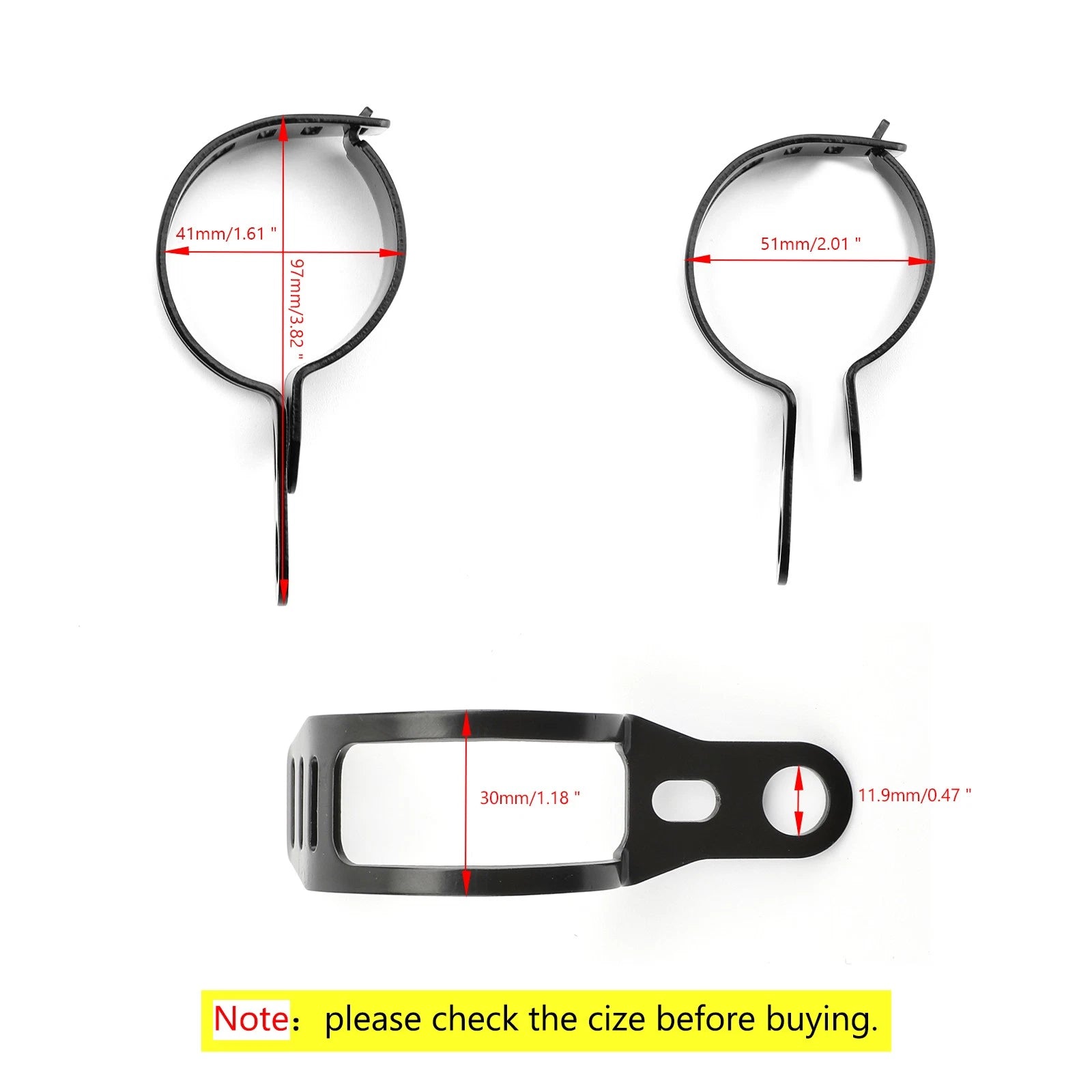 Fork Clamp Headlight Turn Signal Light-Mount Holder Bracket for Motorcycle (41mm-51mm)