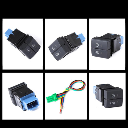 1x Black Dual Dashboard Switch Button w Harness for Toyota (Current Model)