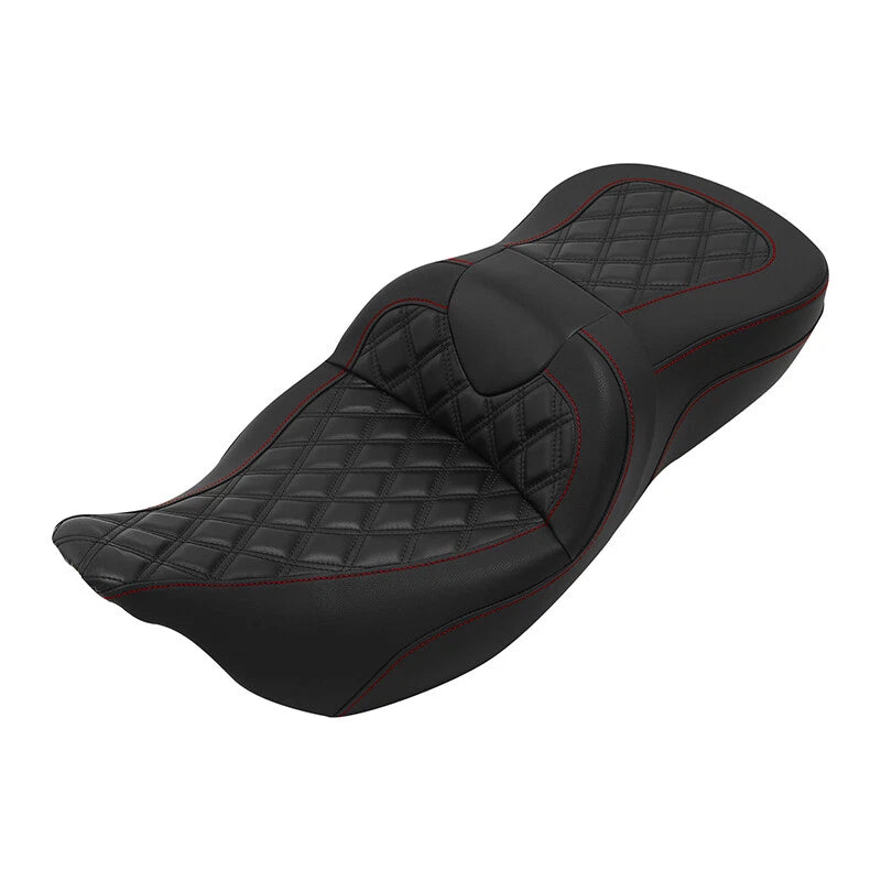 Driver & Passenger Seat for Harley Touring Street Glide (2009–2023) Black Red