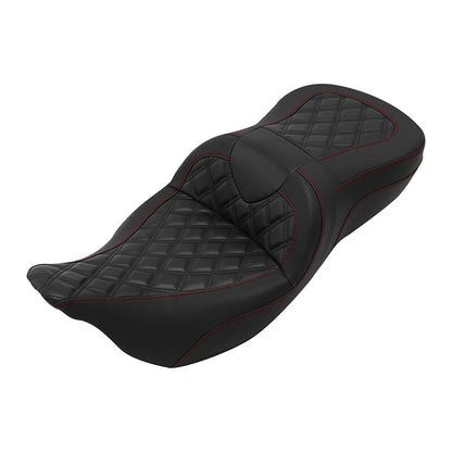 Driver & Passenger Seat for Harley Touring Street Glide (2009–2023) Black Red