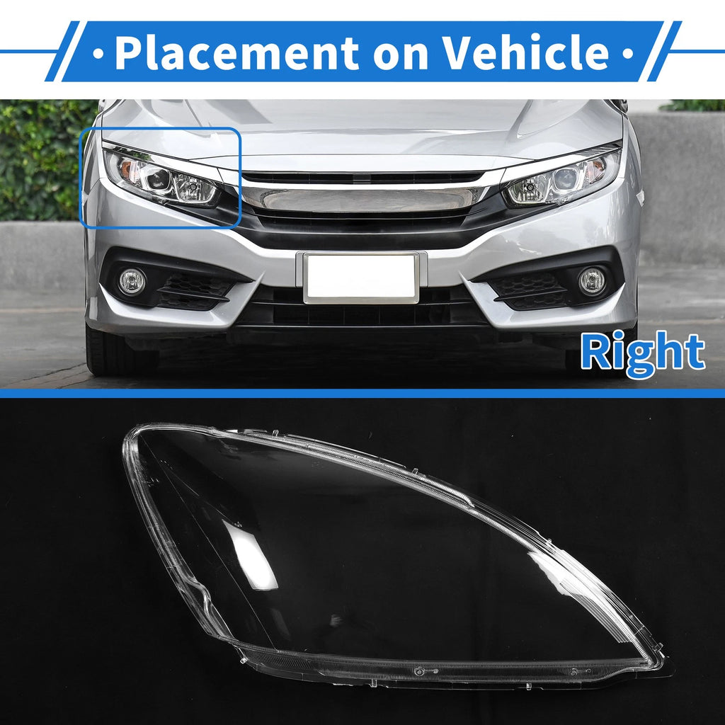 Headlight Lens Cover Front Right Replacement for Mitsubishi Lancer (2004–2007)