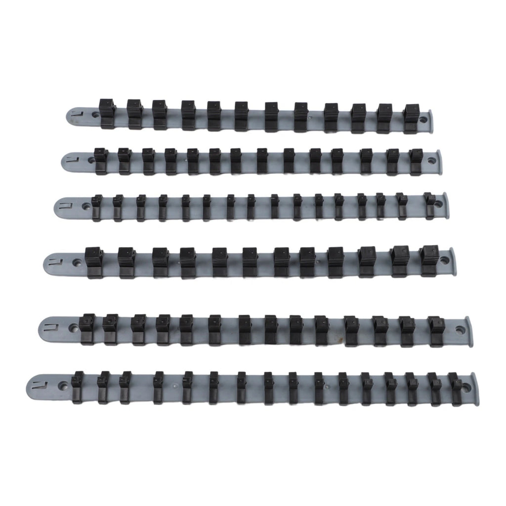 Set of 6 Plastic Socket Organizer Rail Rack for 1/4 3/8 1/2 Inch Sockets
