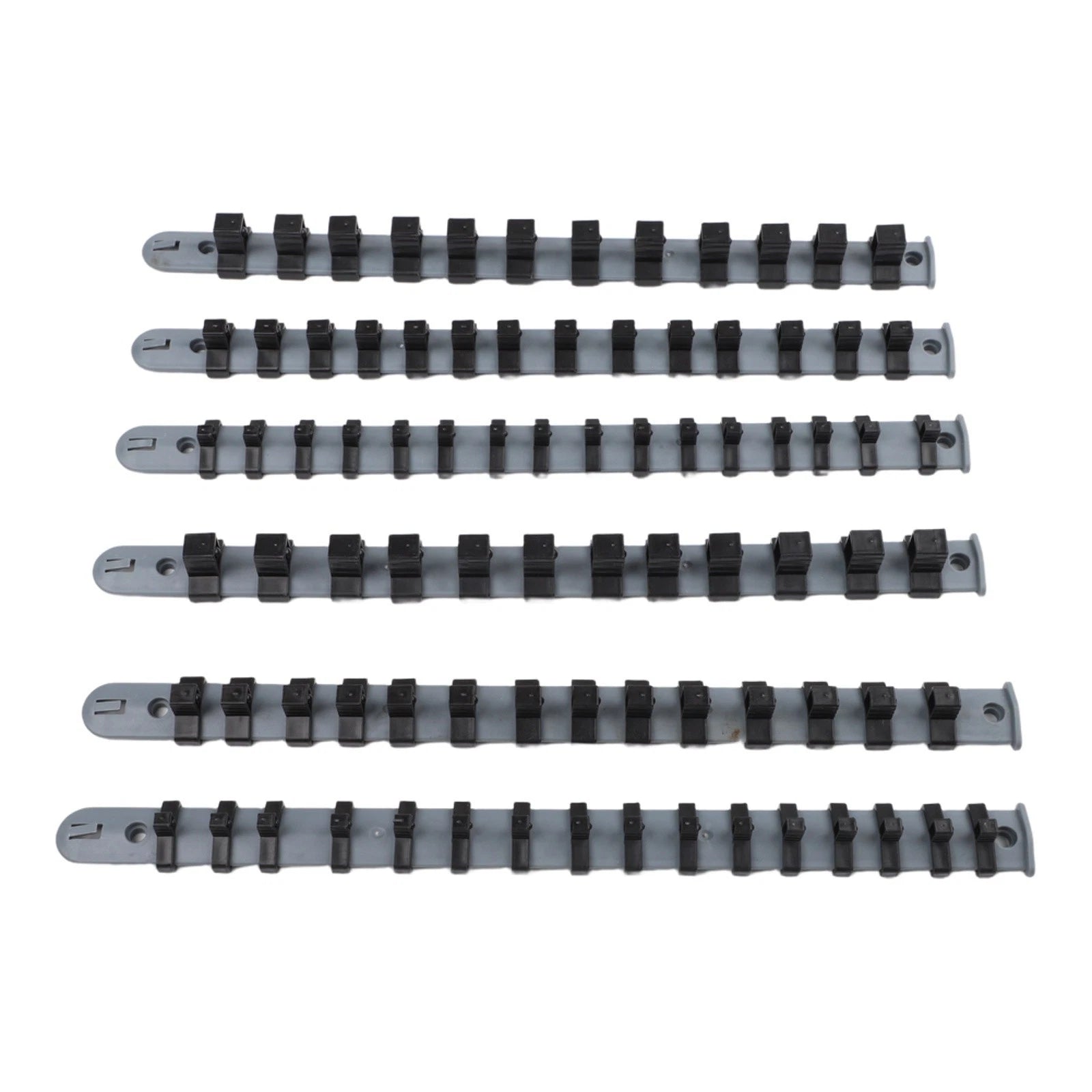 Set of 6 Plastic Socket Organizer Rail Rack for 1/4 3/8 1/2 Inch Sockets