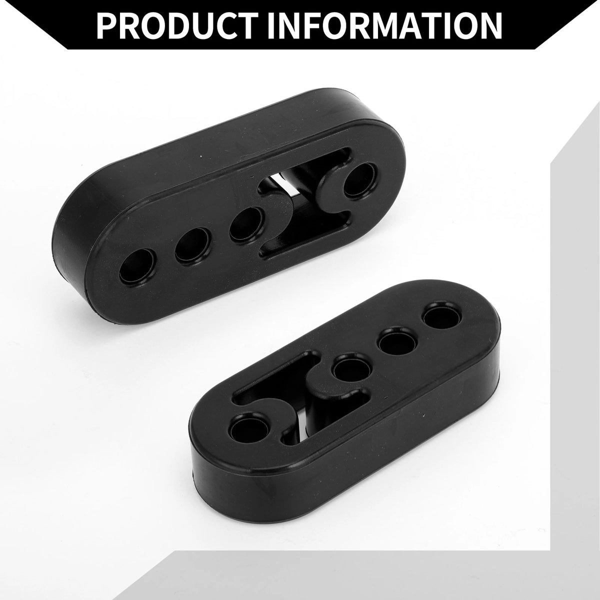 Set of 4 Exhaust Hangers for Car (12mm ID) PU Rubber Black