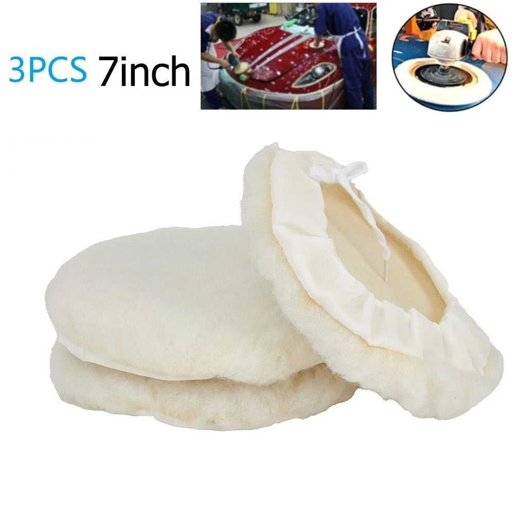 3 Pcs Buffing Pads for 7 Inch Buffer (Polishing Lambs)