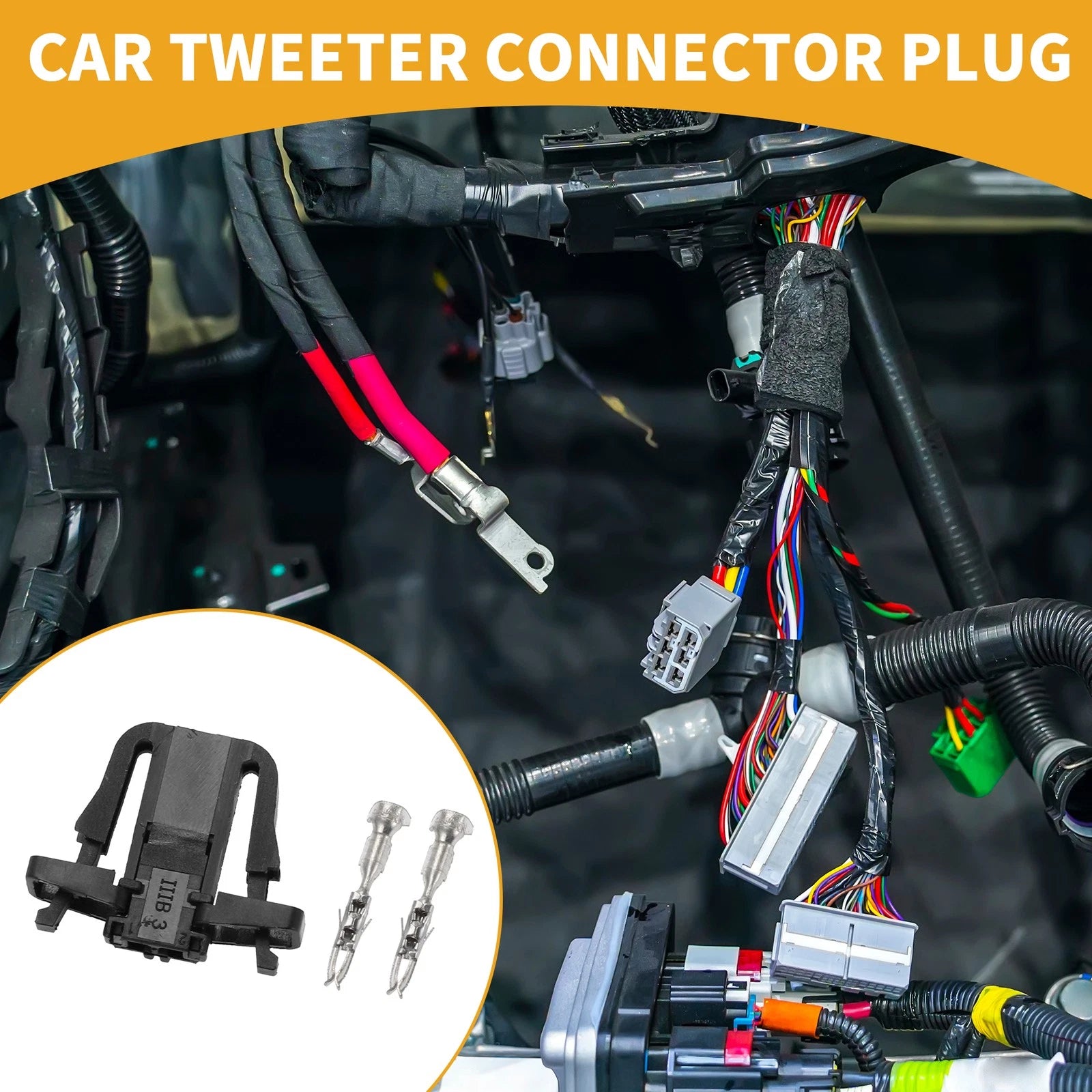 2 Pin Tweeter Connector Plug Female Wire Terminal for Audi A4 (2013–2019)