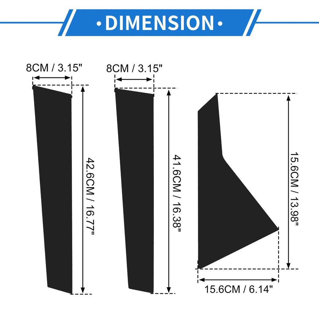 Door Pillar Window Trim Black Set for Hyundai Genesis G80 (2015–2022)