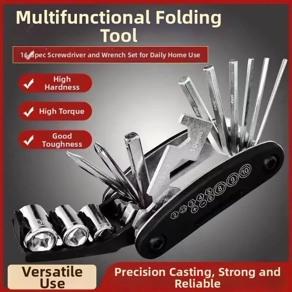 16-in-1 Portable Folding Tool Set for Bike (No specific years/models)