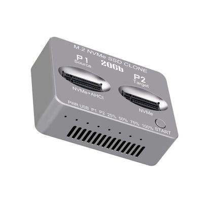 Dual-Bay M.2 NVME SSD Clone Enclosure for Windows (Gen2X2 20Gbps)