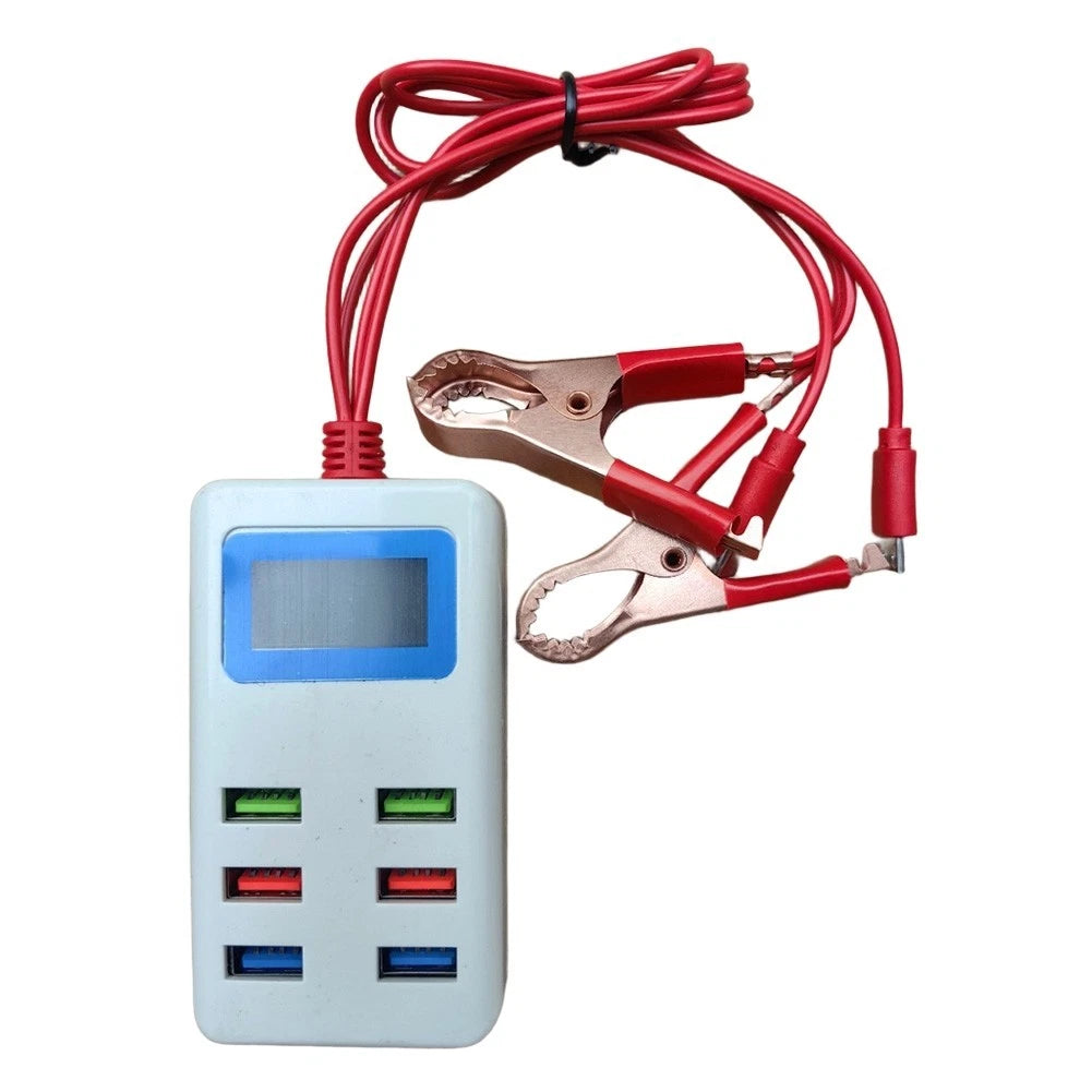6-Port USB Charging Clip with LCD Screen for Universal Use (2010–2023)