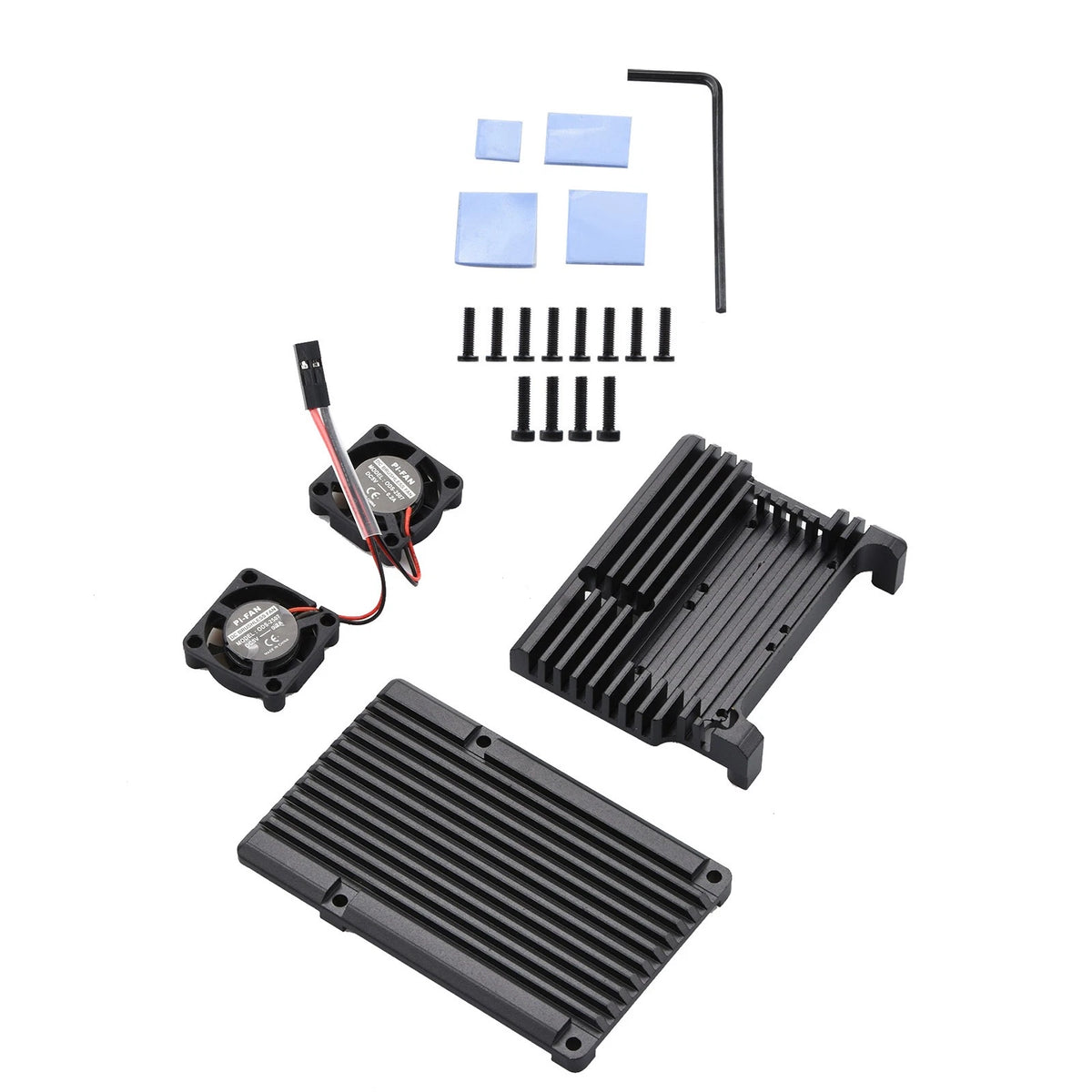 Metal Armor Case Shell with Dual Fan Heatsink for Raspberry Pi 4 Model B (2019–2023)