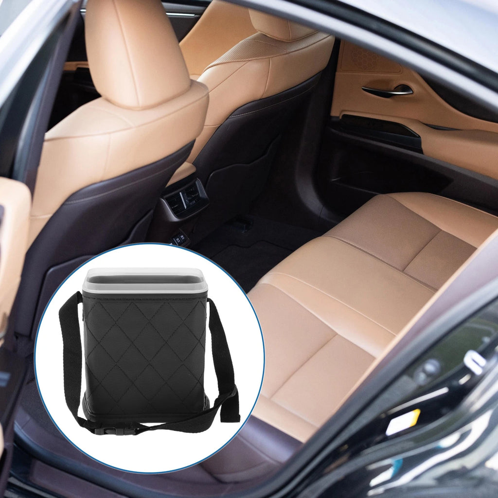 Car Trash Can for Universal Fit (Portable Hanging, Black)