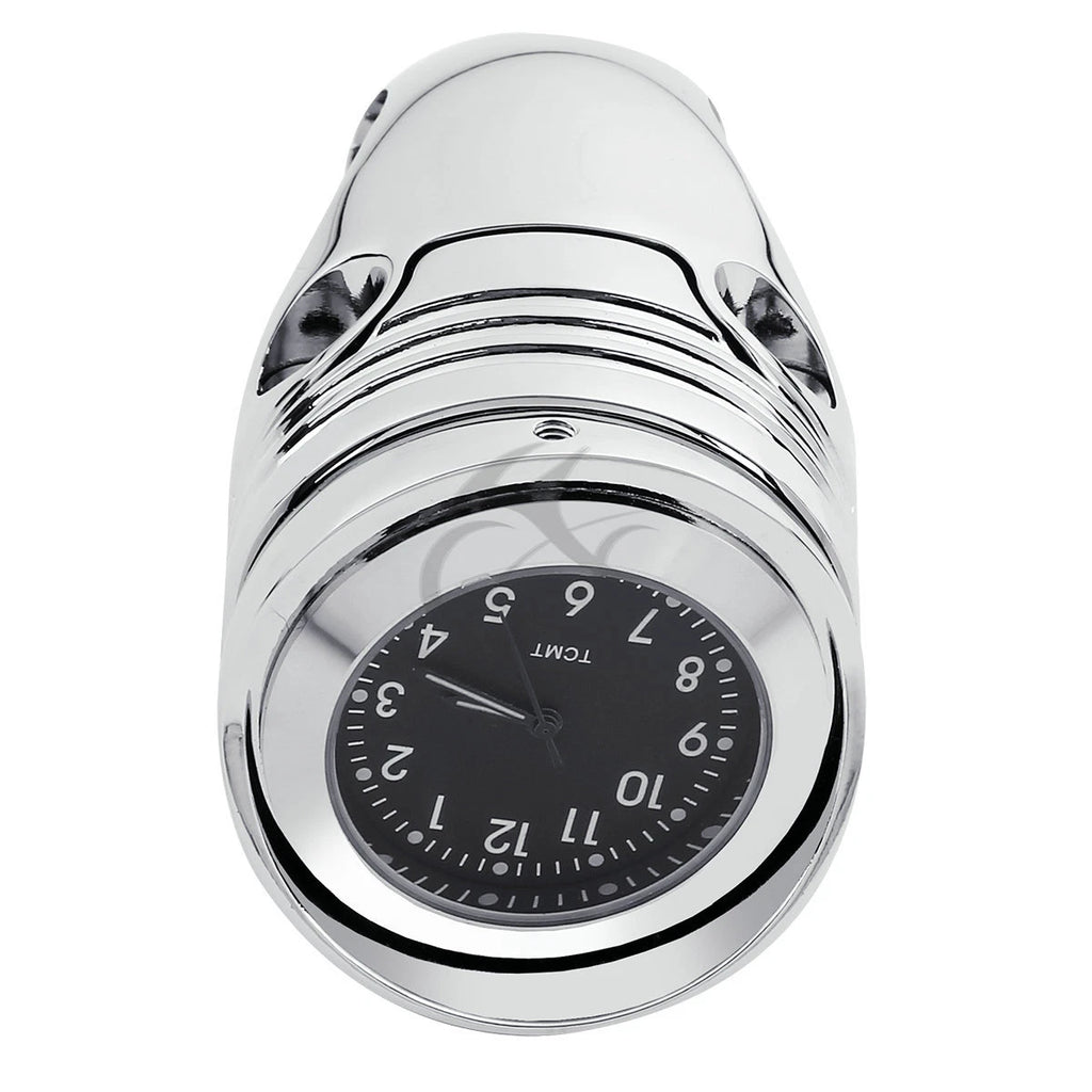 Chrome Handlebar Clock Mount for Harley Davidson Cruiser Chopper (1.25")