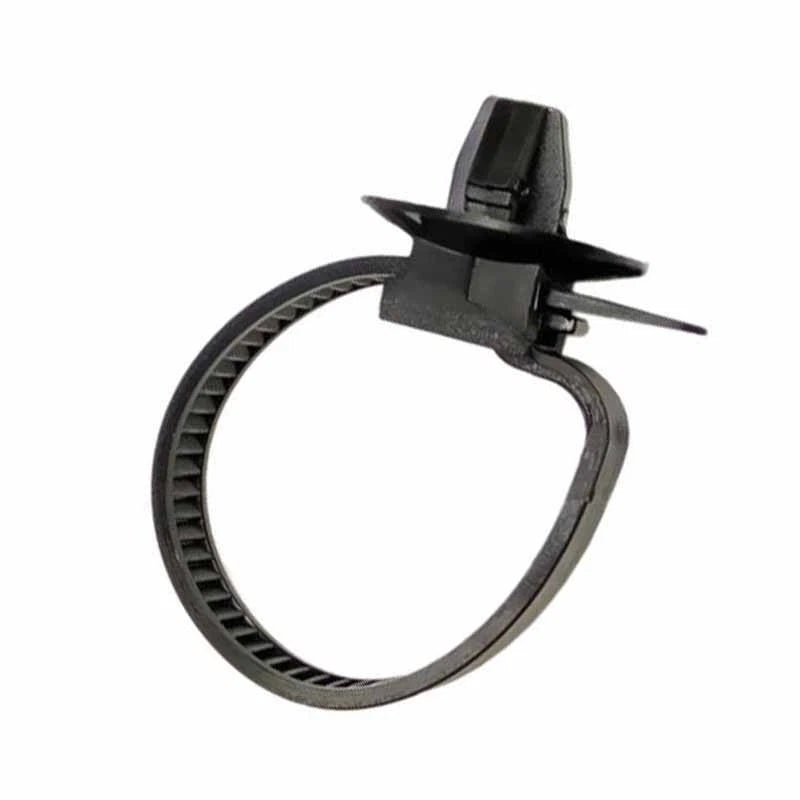 50 Pcs Black Nylon Cable Strap Push Mount Wire Tie Retainer Clip
