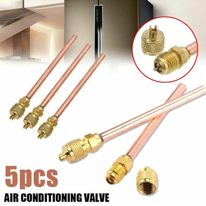 5 Pcs Maintenance Valve Copper Tube for Automotive Applications