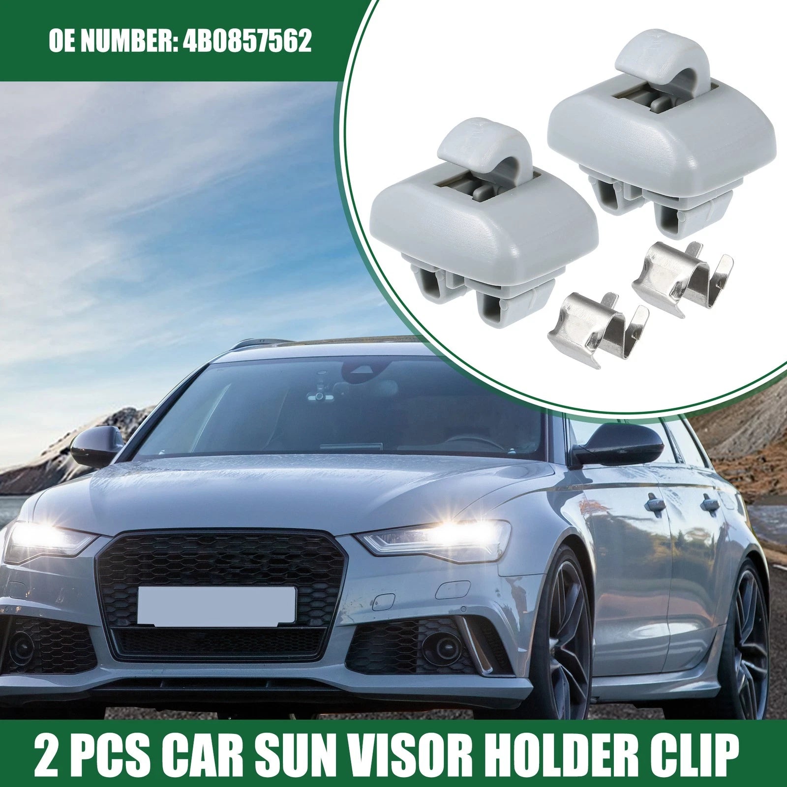 2pcs Sun Visor Holder Clip Replacement for Audi A6 Quattro (1998–2005)