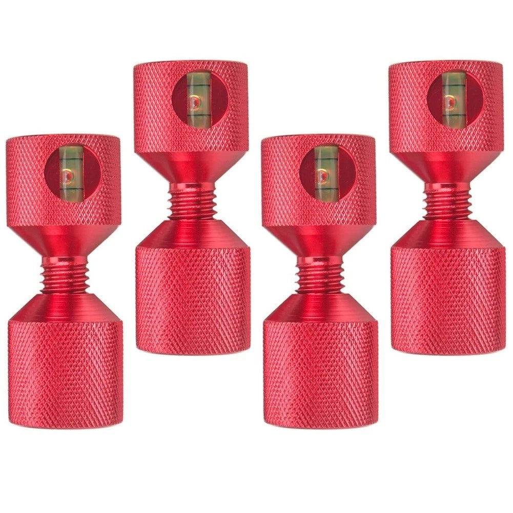 4X Aluminum Dual Hole Flange Pins with Built-In Level Feature
