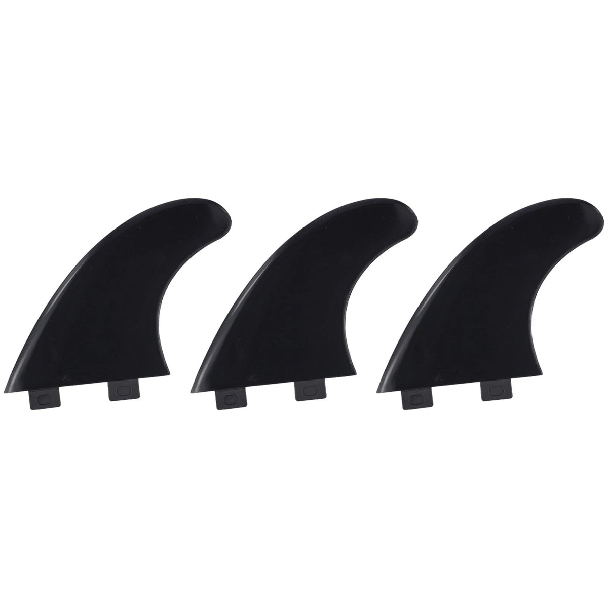 3X Black Surfboard Tail Fin Set for G5 Thruster (Compatible)