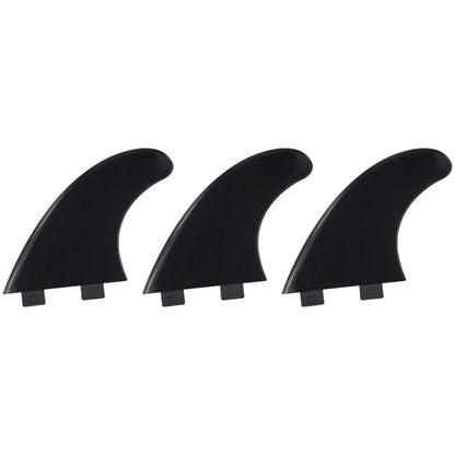 3X Black Surfboard Tail Fin Set for G5 Thruster (Compatible)