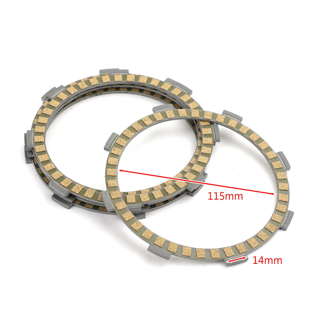 Clutch Kit Steel & Friction Plates for Yamaha XT125 RT100 RS100 TZR80 YBR125 (–)