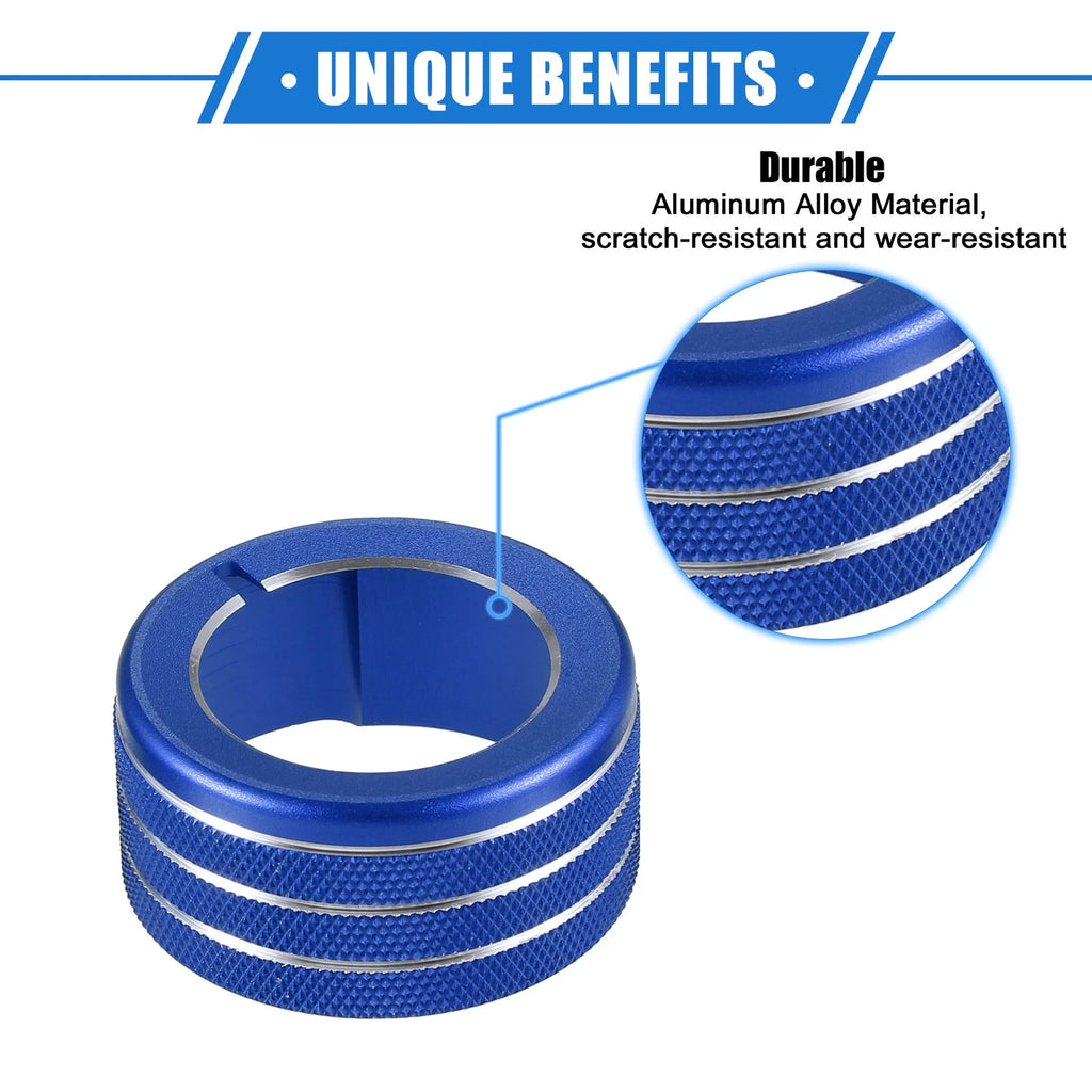 5 Pcs AC Climate Control Knob Rings Durable Blue for Toyota 4Runner (2010–2022)