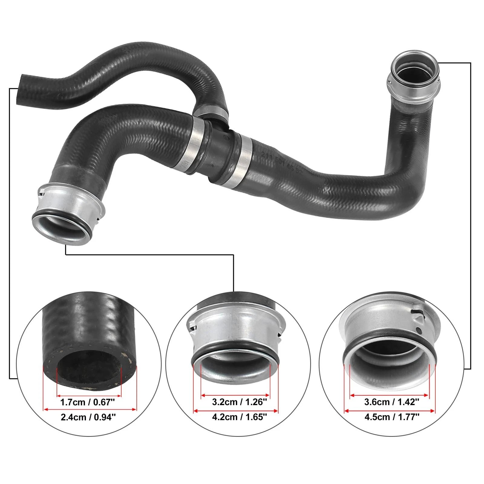 Lower Radiator Coolant Hose for Mercedes-Benz E350 2006–2009