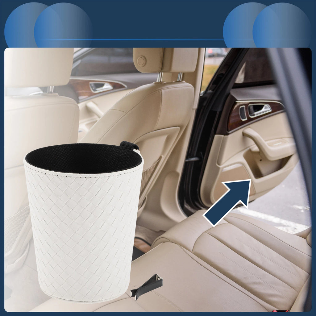 Car Trash Can for Universal Use (1 Pcs) - Hanging Front Rear Seats, White