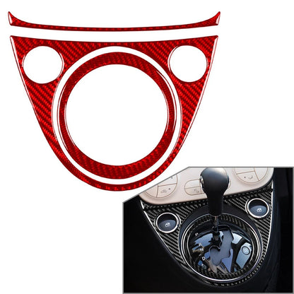 Center Console Gear Shift Panel Cover Trim for Fiat 500 (2012–2015) Red