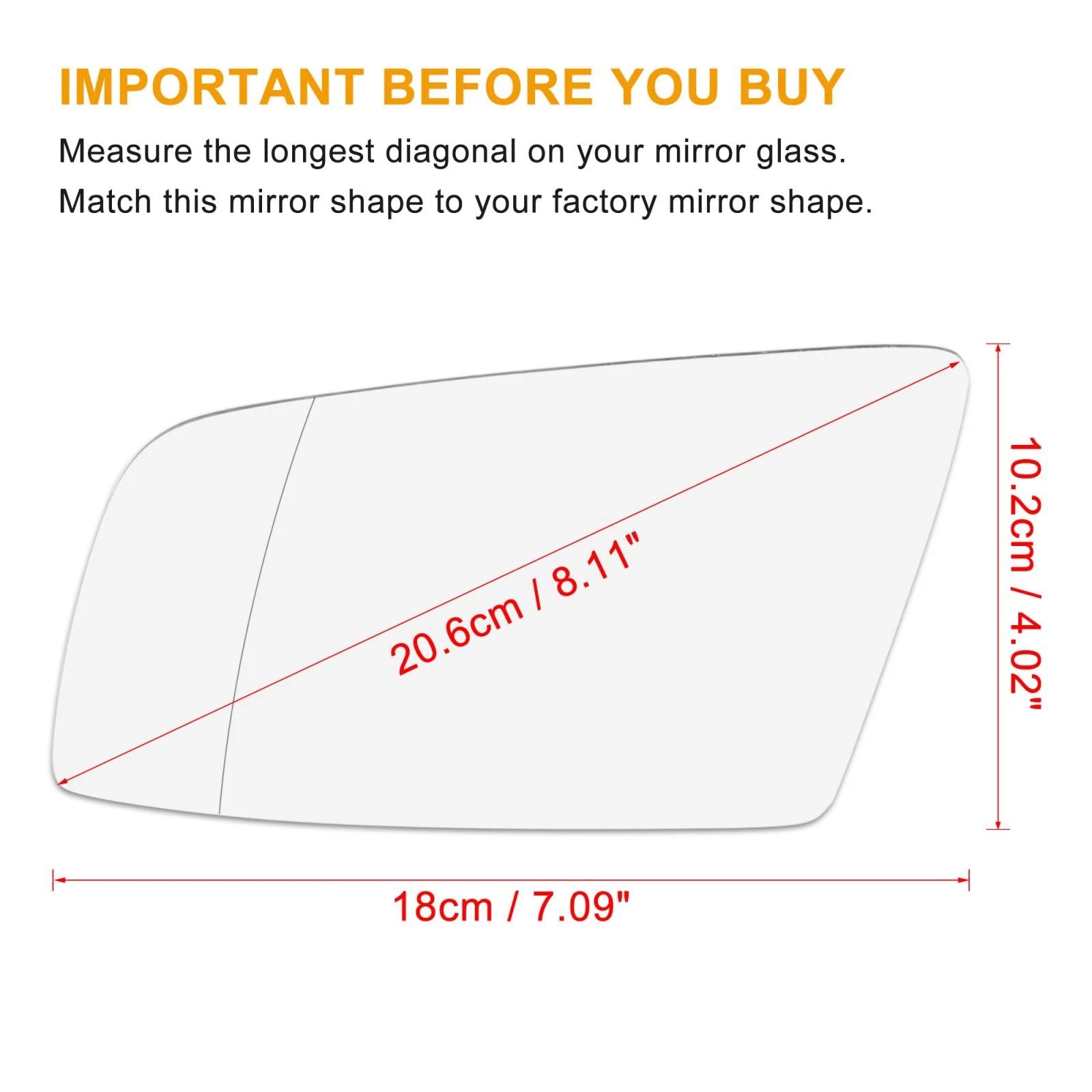 Left Heated Mirror Glass with Backing for BMW 550i 525i 528i (2011–2017)