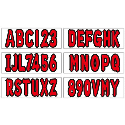 3" Red Boat Letters Numbers Stickers Decals for Boat Yachts & PWC