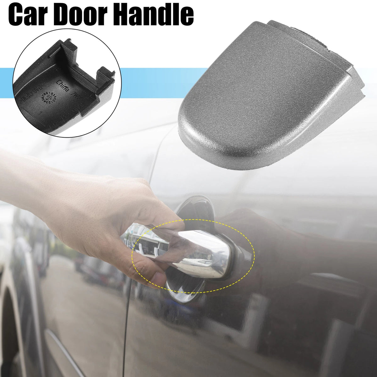 Front Left Door Handle Lock Cover Cap for Volkswagen Beetle (2012–2019) Silver Tone