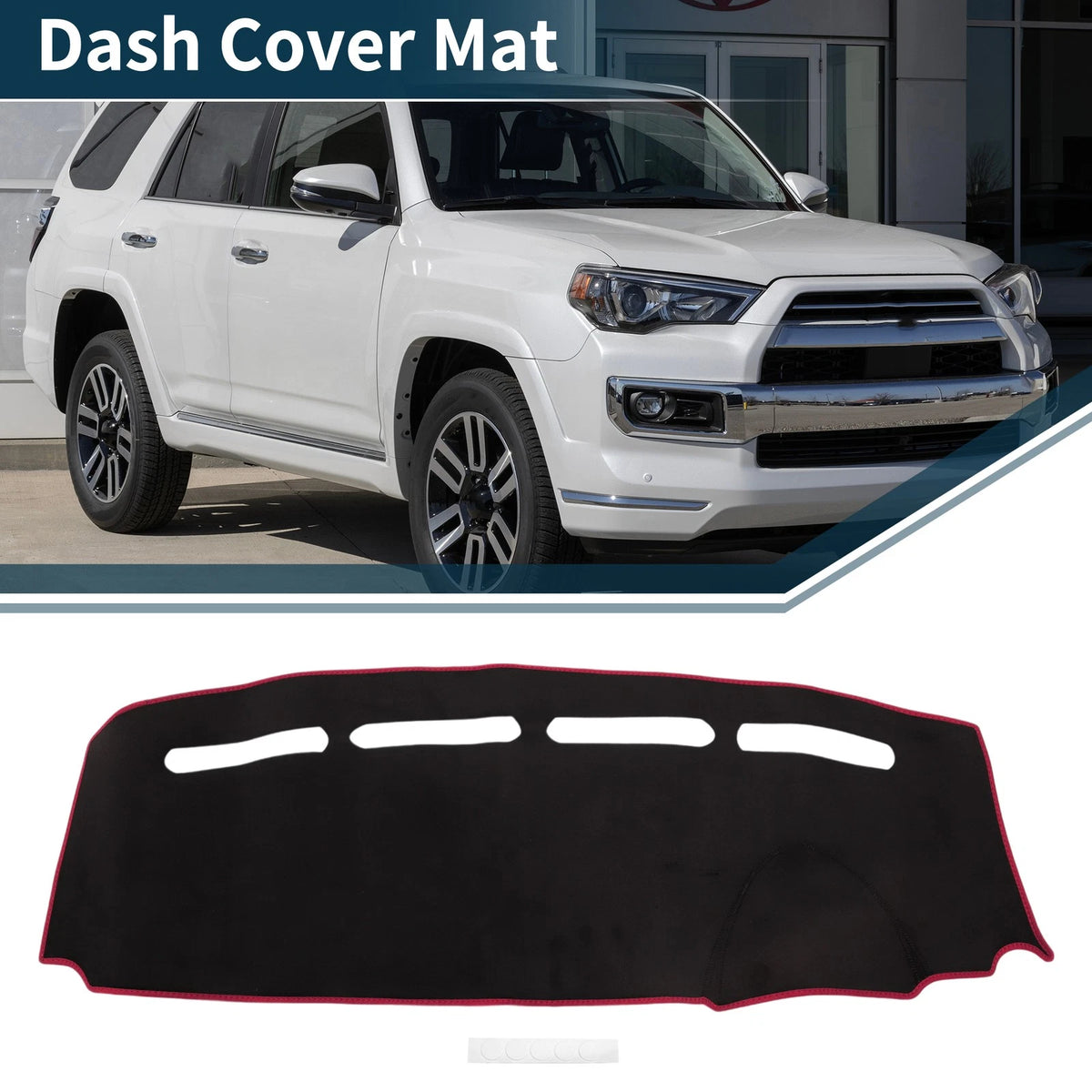 Dashboard Cover Mat for Fiat 500 (2012–2023) - Black Red