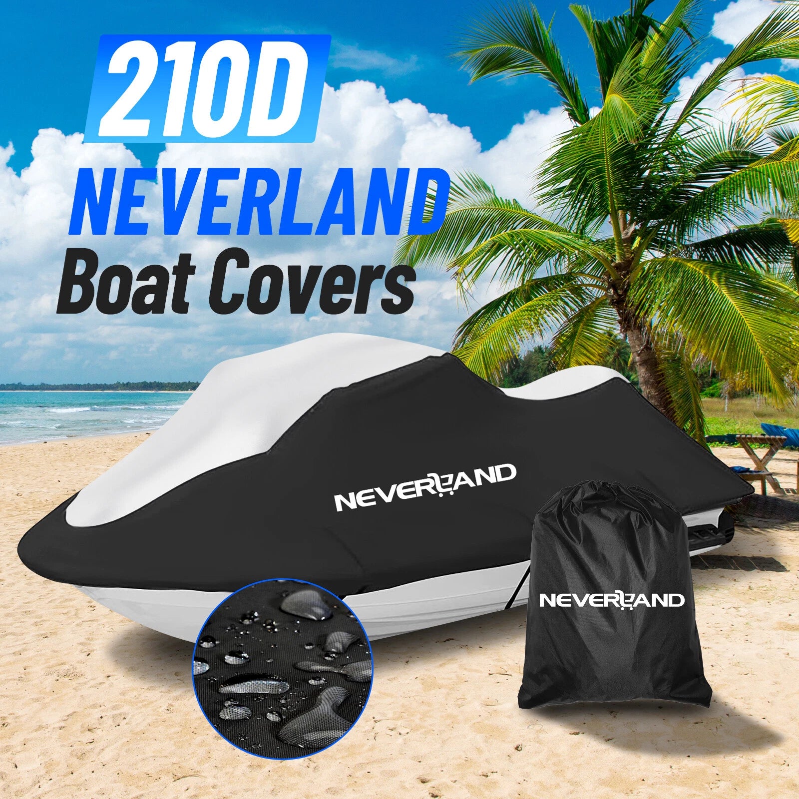 Waterproof Jet Ski Cover 115-120" for Seadoo Kawasaki Yamaha (Fits 115-120")