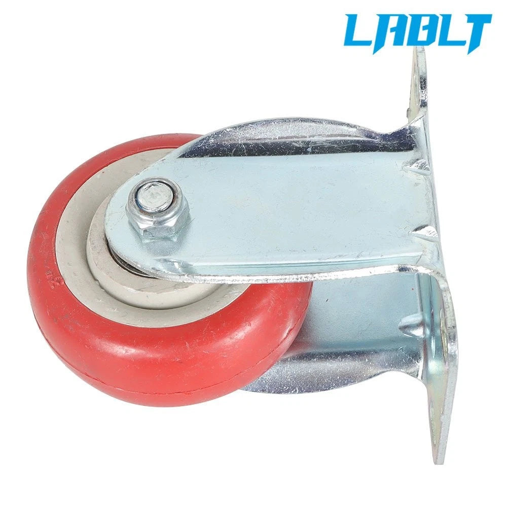 Set of 4 Heavy-Duty 3" PU Casters with 2 Fixed & 2 Swivel