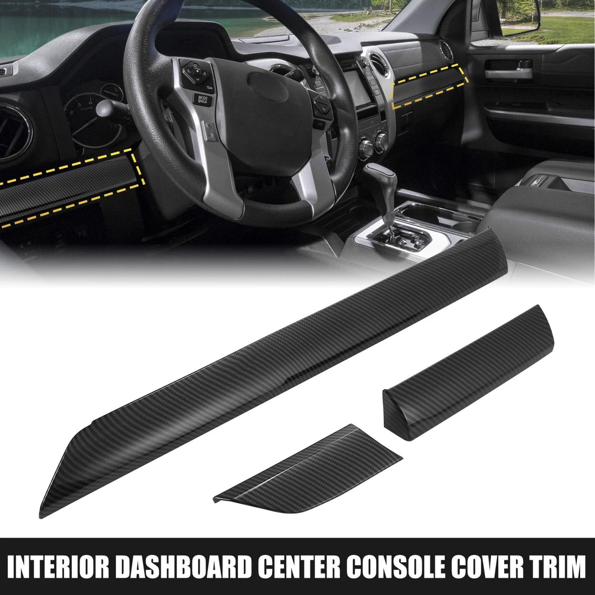 Carbon Fiber Pattern Dashboard Panel Cover for Toyota Tundra (2014–2021)