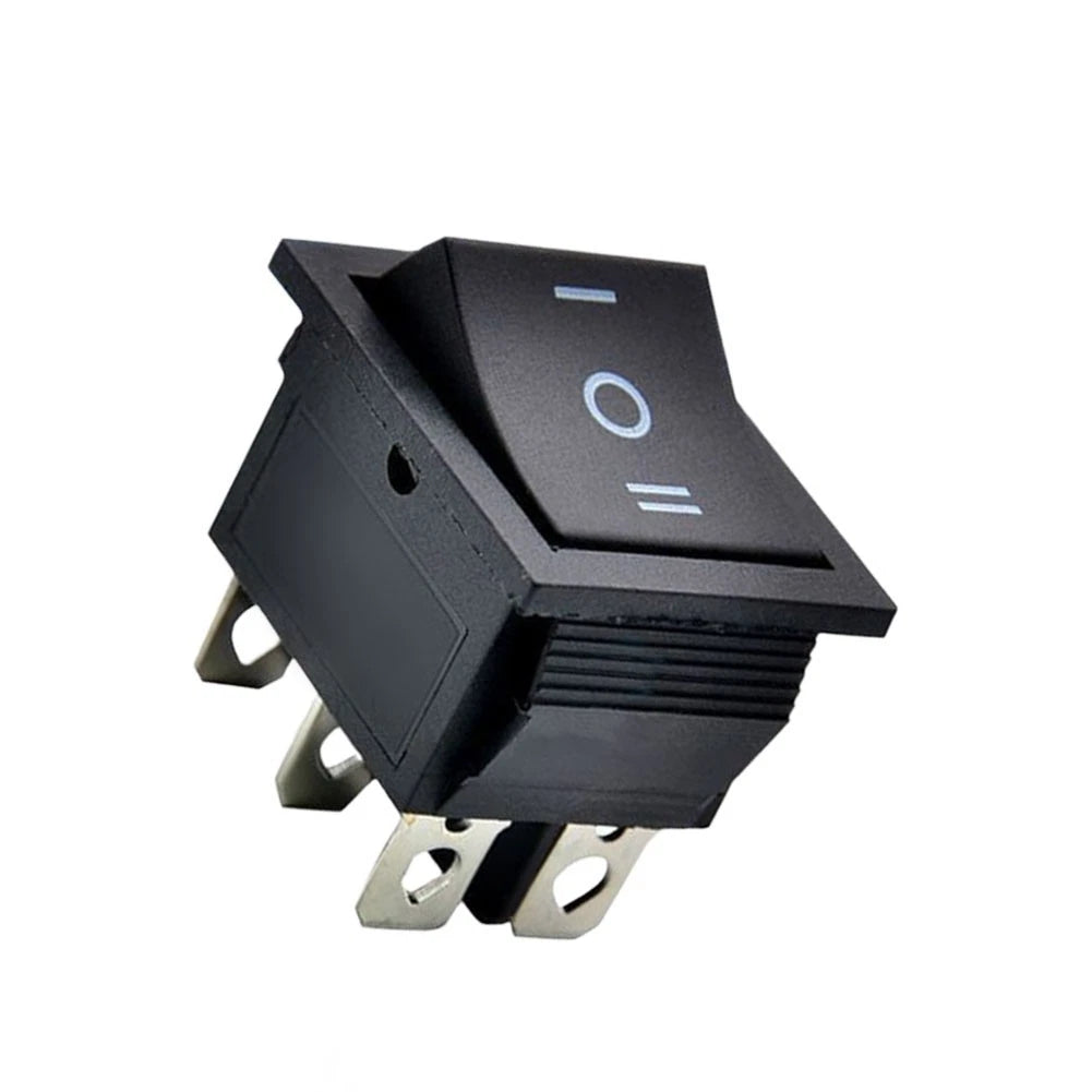 KCD4 3-Position 6-Pin Rocker Switch for Boat Systems (Black)