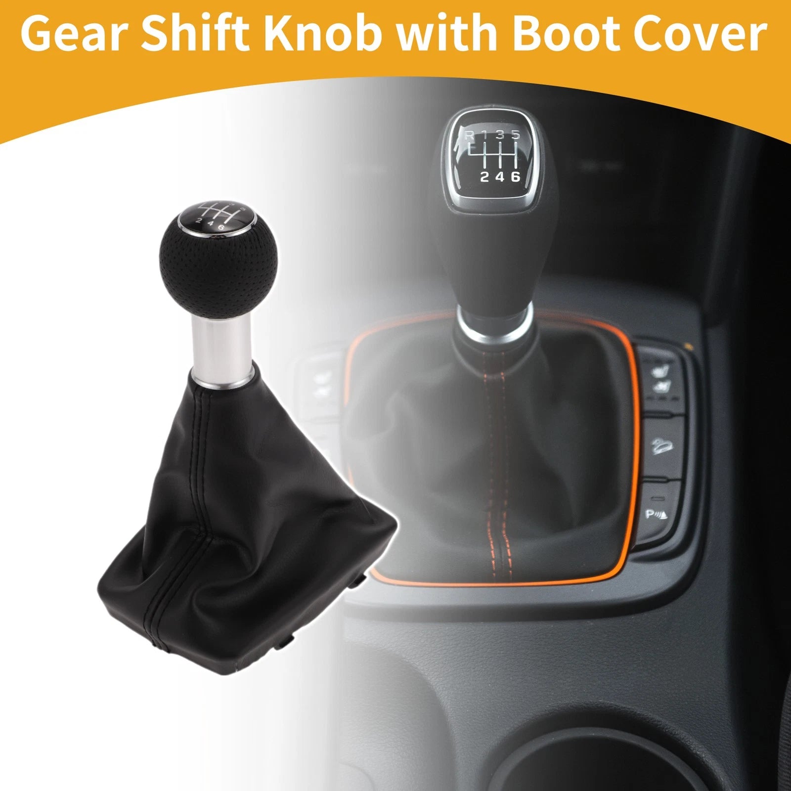 6 Speed Gear Shifter Knob with Cover for Audi A4 (2000–2008)