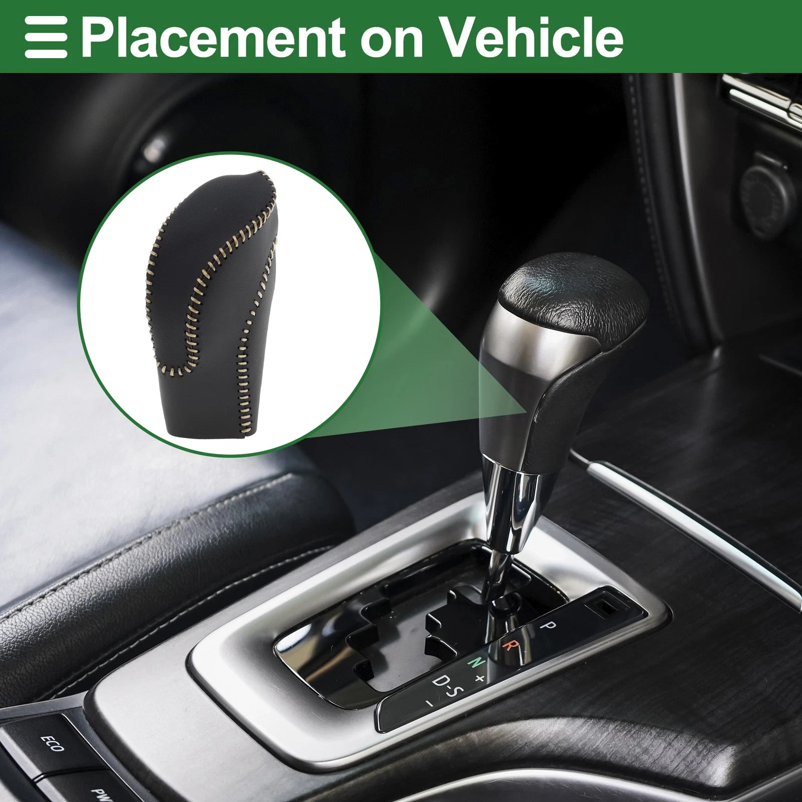 Gear Shift Knob Cover Replacement for Subaru Forester 2018–2023 Faux Leather