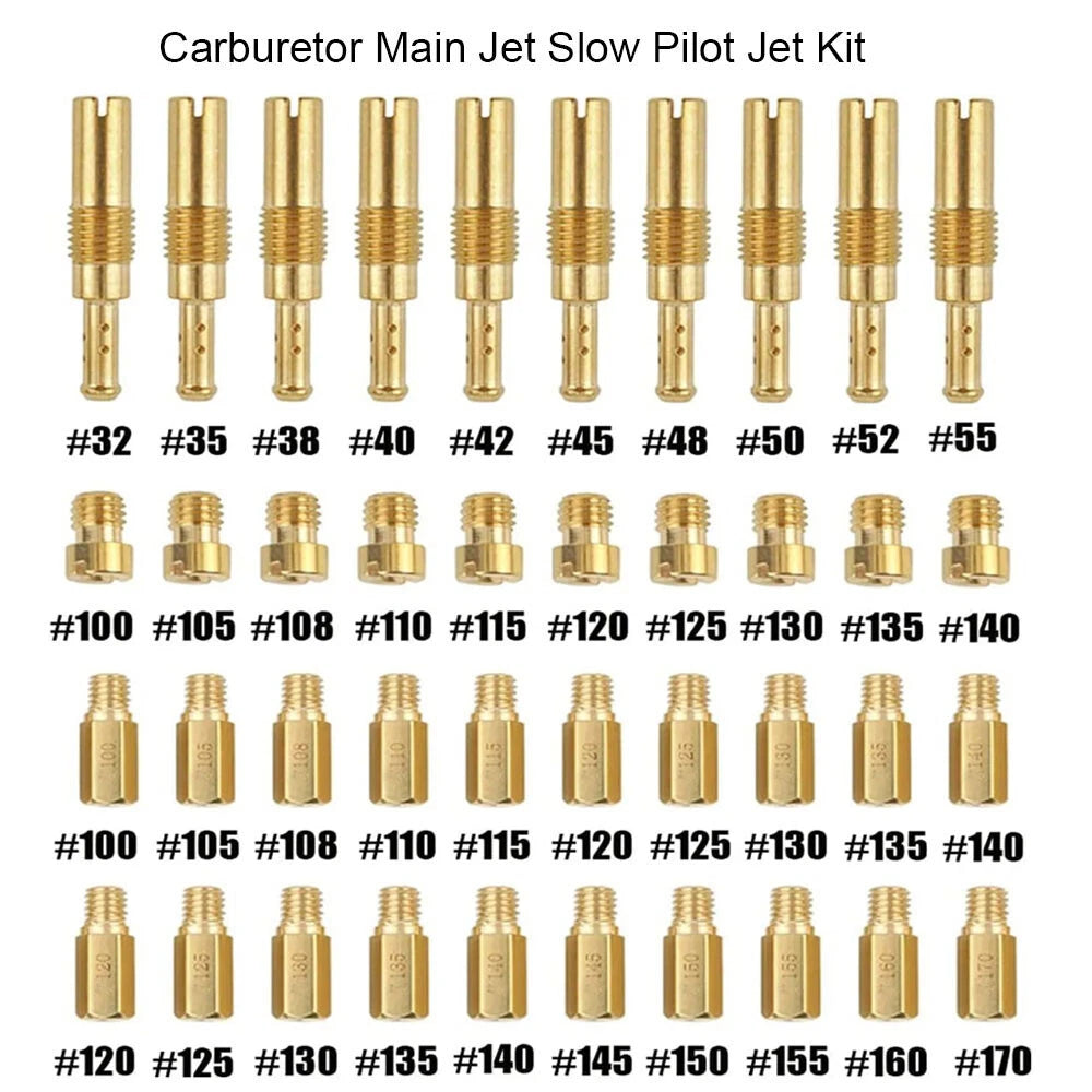 30Pcs Main Jet & 10Pcs Slow Jet Kit for PWK Keihin OKO CVK (All Years)