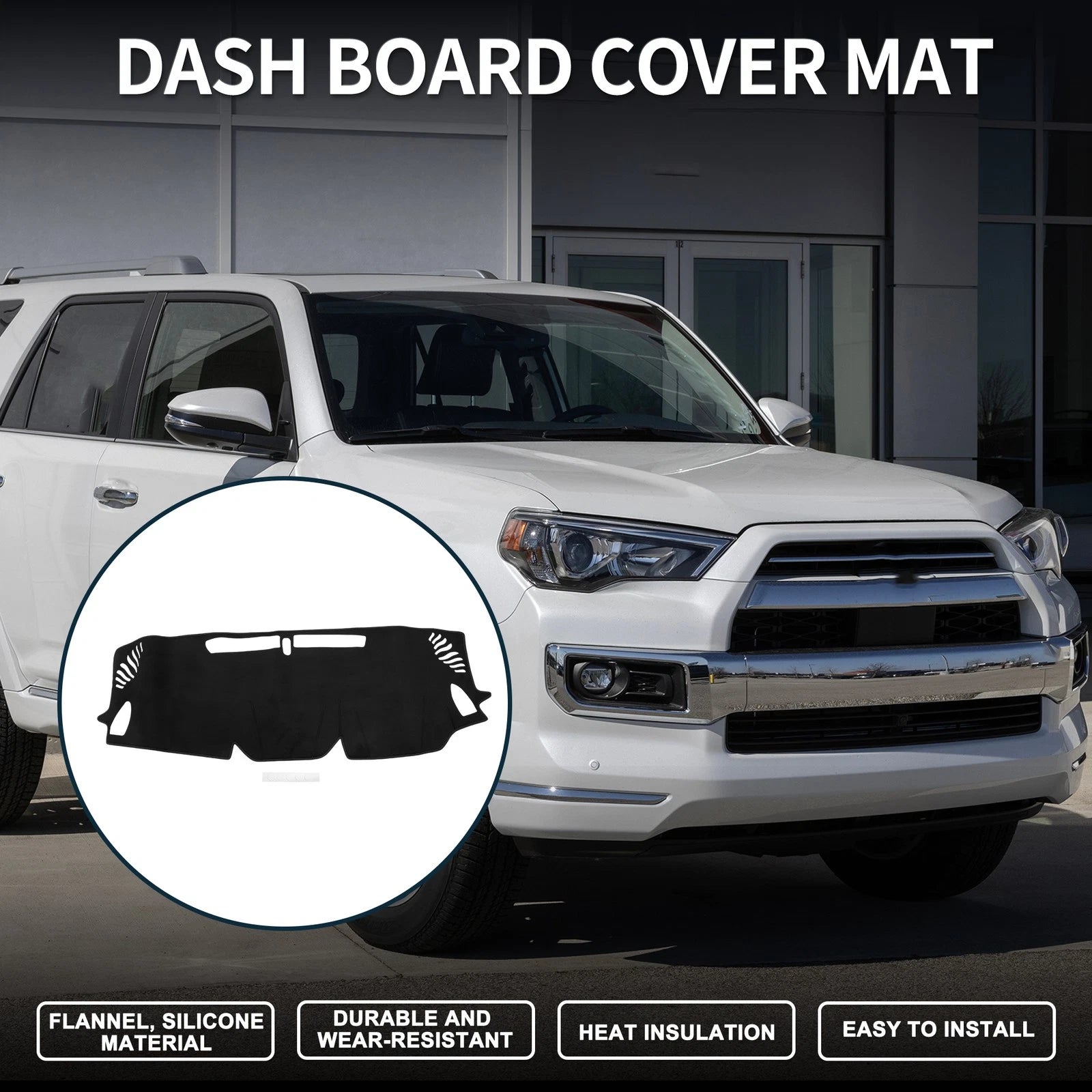 Dash Cover Mat Sun Protector Black 1 Set for Subaru Levorg VN (2015–2023)
