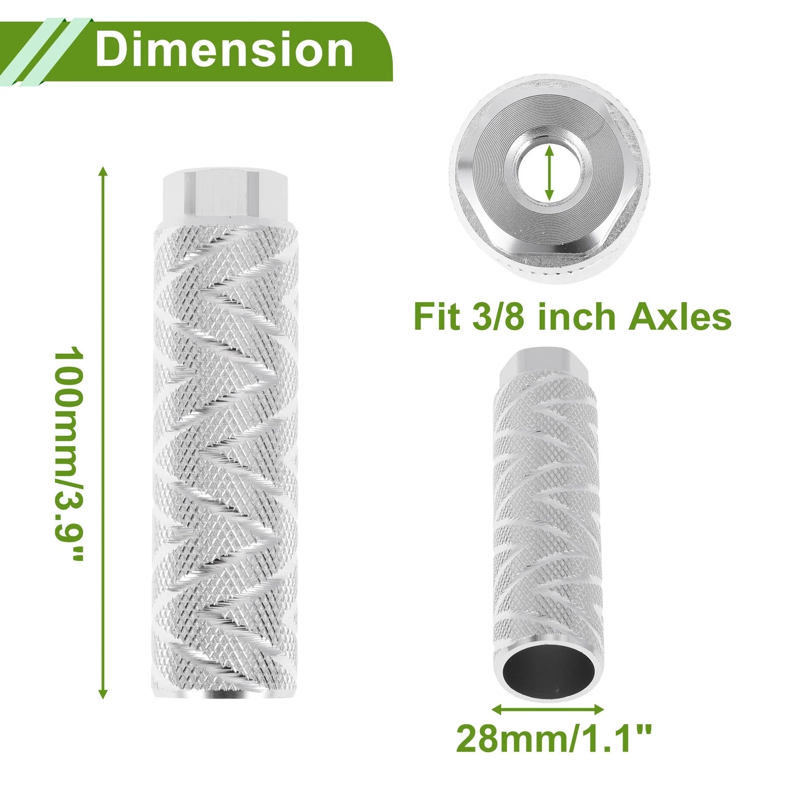 Bike Pegs Set 100mm Wave Texture for 2 Wheelers (Universal) (2001–2026)