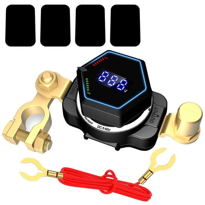 Battery Disconnect Switch with Voltmeter for DC 5-60V Vehicles