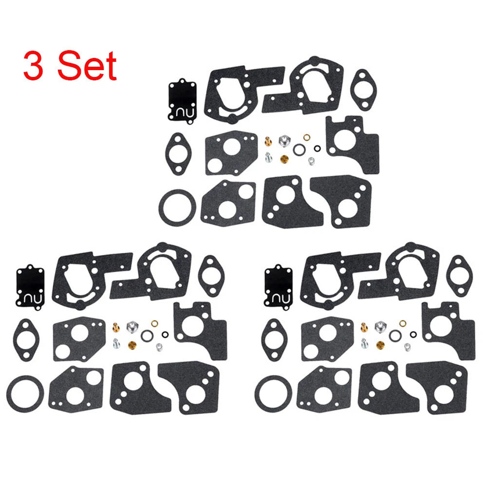 Set of 3 Carburetor Gasket Kits for B&S 495606 494624 80200 81200 82200